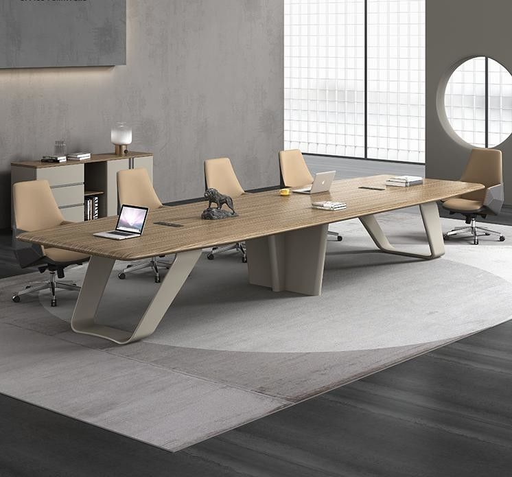 Meubles de bureau Salle de bureau Table de conférence Mdf Bureau moderne Oem Table de conférence en faisceau de bois Table de réunion