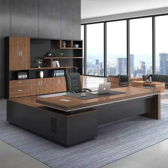Fabrication sur mesure Directeur moderne Meubles de bureau Table en forme de L Directeurs de bureau Grand bureau de classe