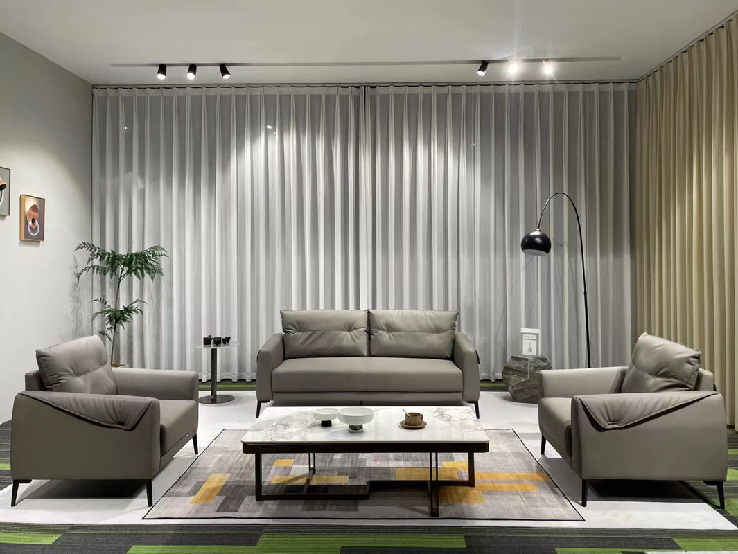 Sofa en cuir de bureau moderne à double réception ensemble d' éponge haute résilience en cuir de haute qualité idéal pour les réunions d' affaires