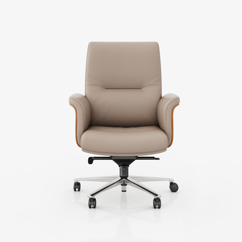 Méditerranée dos Chaise de bureau exécutive en cuir réel repose-tête réglable Vente à chaud