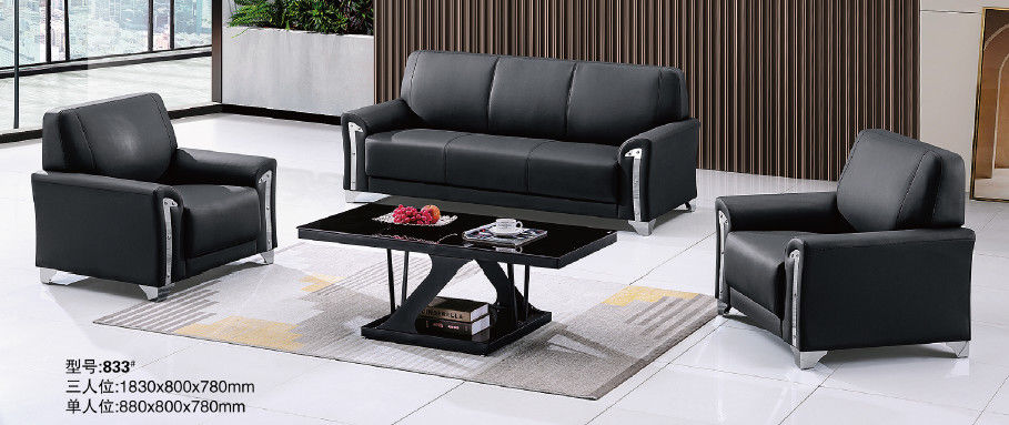 Conception simple de haute qualité Trois sièges de réception Meubles modernes Contemporains C.E.O. cuir de luxe Sofa de bureau exécutif moderne