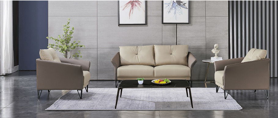 Conception simple de haute qualité Trois sièges de réception Meubles modernes Contemporains C.E.O. cuir de luxe Sofa de bureau exécutif moderne
