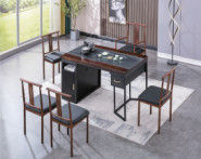 Tableau de thé en marbre moderne léger de luxe Minimaliste en bois massif en marbre en pierre Meubles de bureau Table de thé