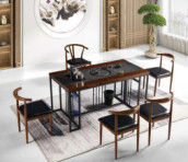 Tableau de thé en marbre moderne léger de luxe Minimaliste en bois massif en marbre en pierre Meubles de bureau Table de thé