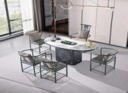 Table à thé en pierre naturelle de marbre minimaliste Table à café Salle de séjour Moderne simple, léger et luxueux Table à thé en marbre