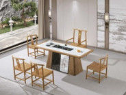 Table à thé en pierre naturelle de marbre minimaliste Table à café moderne légère Luxe Meubles de bureau en marbre Table à thé