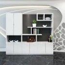 Bureau moderne Bibliothèque simple de maison blanche Salle de séjour de luxe Bibliothèque de bureau moderne Meubles en bois d'angle Cube Bibliothèque
